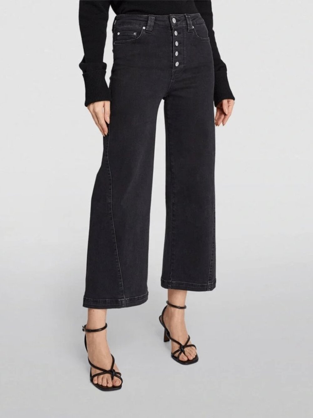 Paige Anessa Exposed Button Fly Twist Seam Jeans 27
